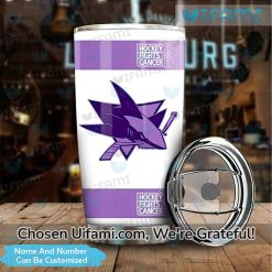 Custom San Jose Sharks Coffee Tumbler Adorable Fights Cancer SJ Sharks Gift Best selling