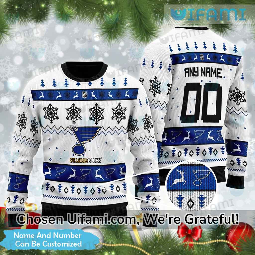 Custom Name NHL St. Louis Blues Ugly Christmas Sweater Perfect for