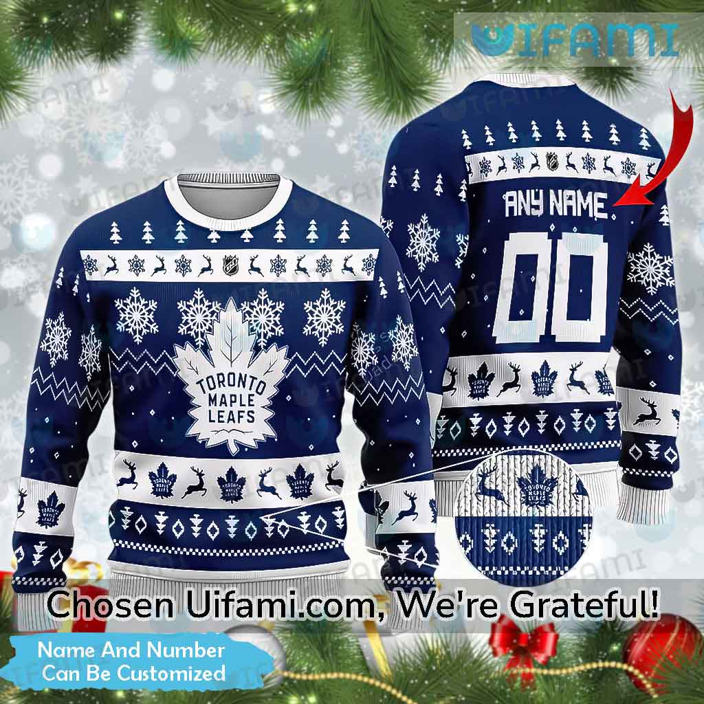 Custom Toronto Maple Leafs Ugly Christmas Sweater Comfortable Gift ...