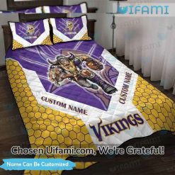 Custom Vikings Bed Set Superior Mascot Minnesota Vikings Gift Ideas