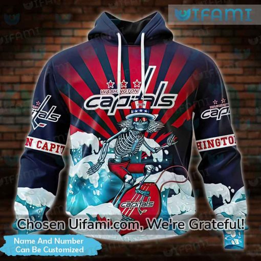 Custom Washington Capitals Hoodie Youth 3D Exclusive Skeleton Gift