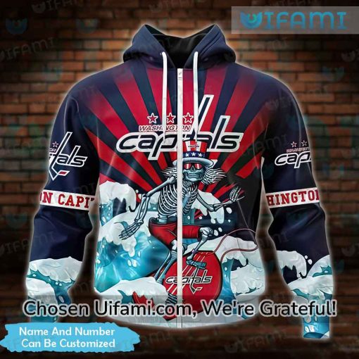 Custom Washington Capitals Hoodie Youth 3D Exclusive Skeleton Gift