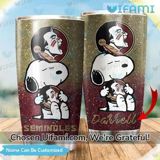 Customized FSU Stainless Steel Tumbler Snoopy Florida State Seminoles Gift