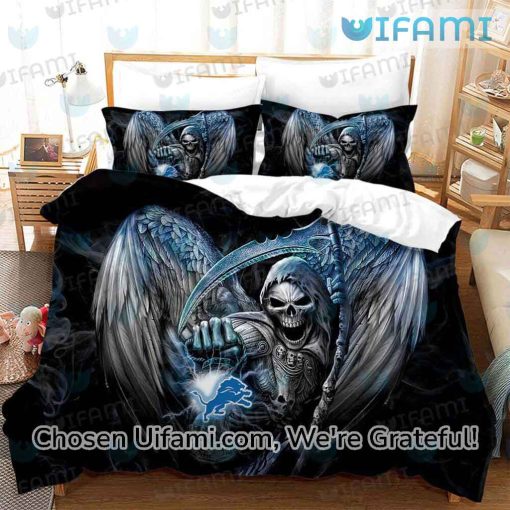 Detroit Lions Bedding Queen Size Colorful Grim Reaper Detroit Lions Gift