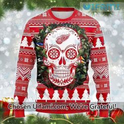 Detroit Red Wings Ugly Sweater Spectacular Sugar Skull Gift