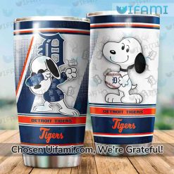 Detroit Tigers Tumbler With Straw Snoopy Detroit Tigers Gift For Him Best selling