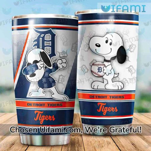 Detroit Tigers Tumbler With Straw Snoopy Detroit Tigers Gift For Him