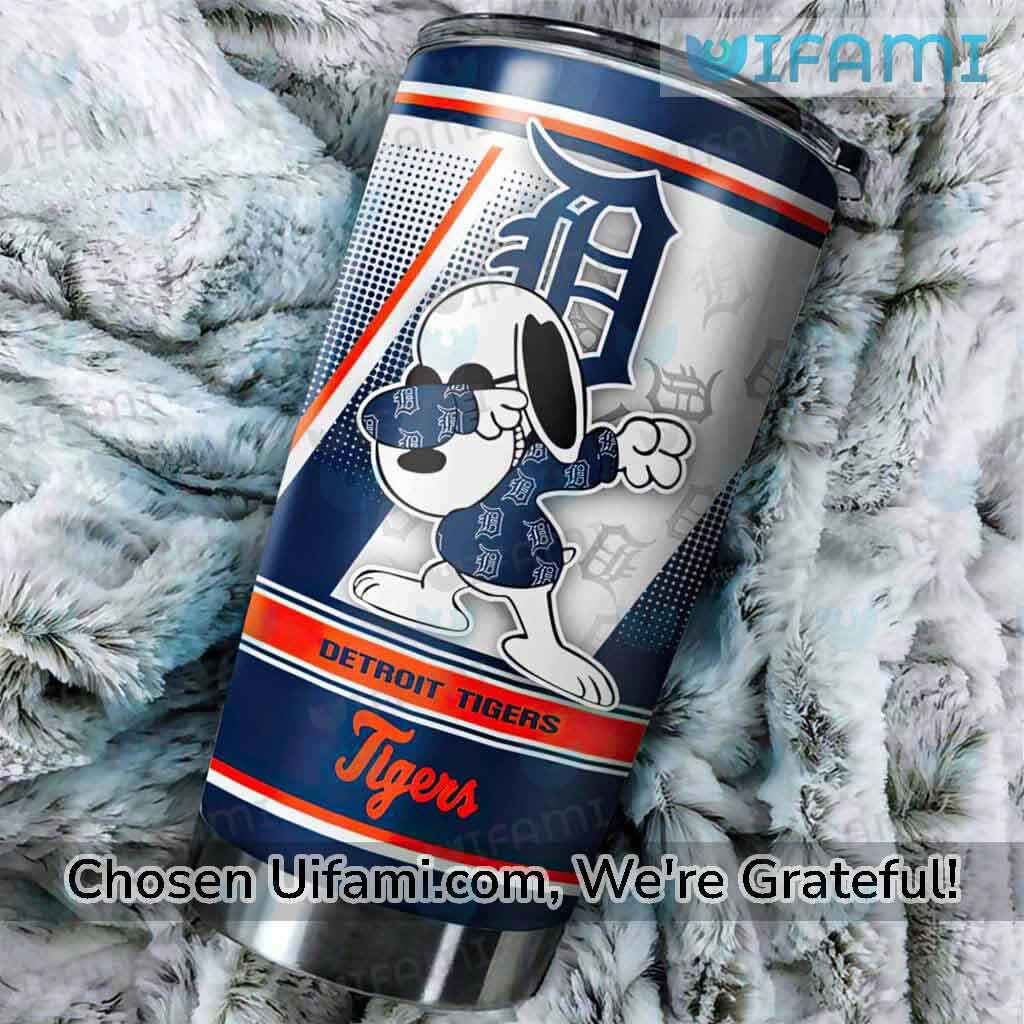 Detroit Tigers Tumbler With Straw Snoopy Detroit Tigers Gift For Him
