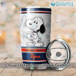 Detroit Tigers Tumbler With Straw Snoopy Detroit Tigers Gift For Him Latest Model