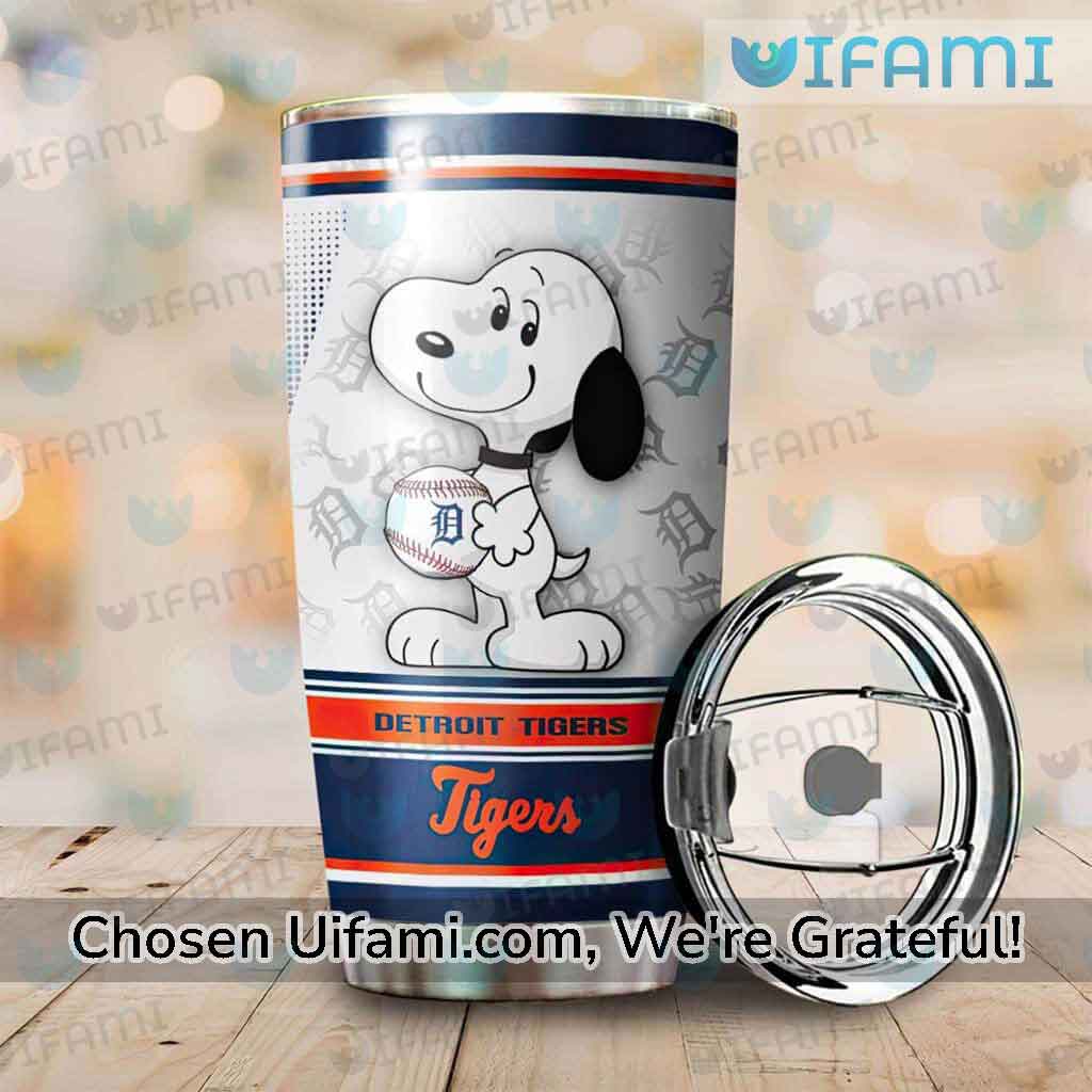 Detroit Tigers Tumbler With Straw Snoopy Detroit Tigers Gift For Him