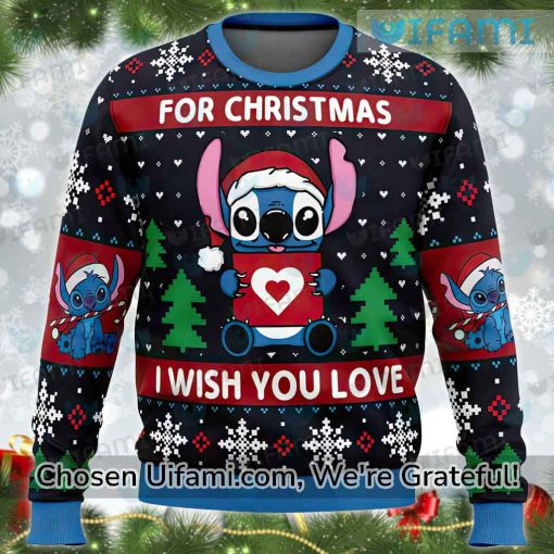 Disney Stitch Christmas Sweater Creative Wish You Love Gift