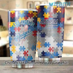 Dodgers Tumbler With Straw Irresistible Autism Los Angeles Dodgers Gift Best selling