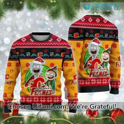 Flames Ugly Sweater Last Minute Rick And Morty Calgary Flames Gift