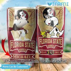 Florida State Seminoles Coffee Tumbler Personalized Snoopy Woodstock Gift