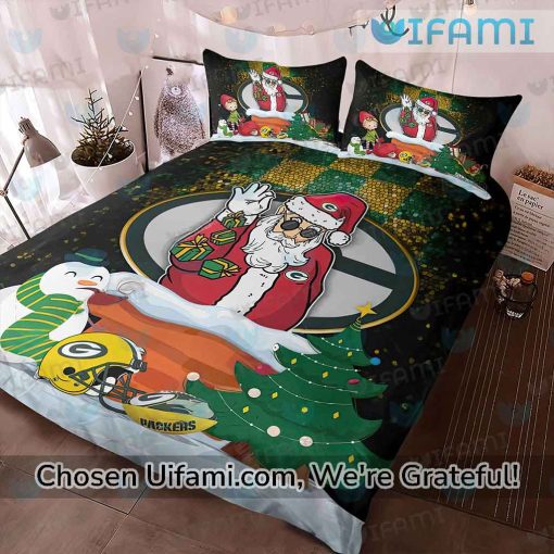 Green Bay Packers Bed Sheets Selected Santa Claus Xmas Packers Gift