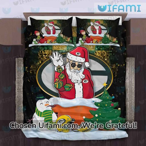 Green Bay Packers Bed Sheets Selected Santa Claus Xmas Packers Gift