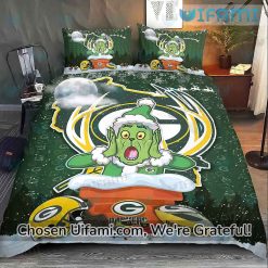 Green Bay Packers Bedding Set Rare Grinch Green Bay Gifts For Him Best selling