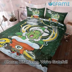 Green Bay Packers Bedding Set Rare Grinch Green Bay Gifts For Him Exclusive