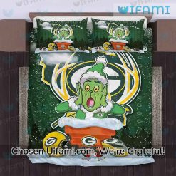 Green Bay Packers Bedding Set Rare Grinch Green Bay Gifts For Him Trendy