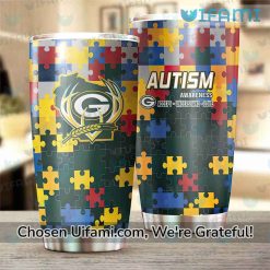 Green Bay Packers Wine Tumbler Outstanding Autism Packers Gifts For Him Best selling