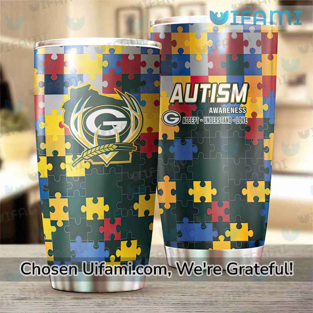 Green Bay Packers Wine Tumbler Outstanding Autism Packers Gifts For Him -  Personalized Gifts: Family, Sports, Occasions, Trending