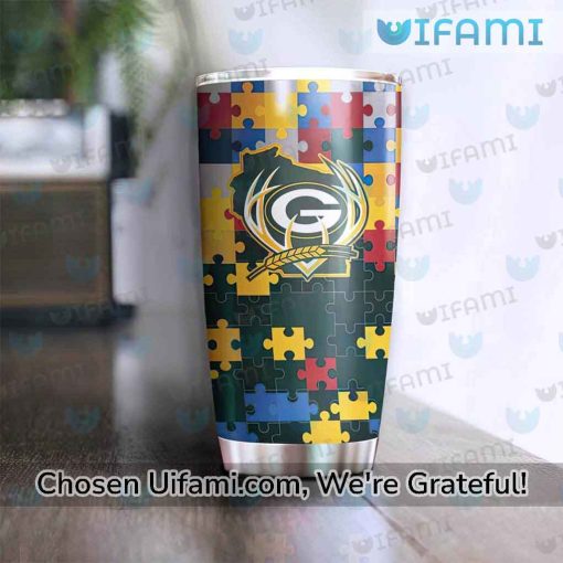 Green Bay Packers Wine Tumbler Outstanding Autism Packers Gifts For Him