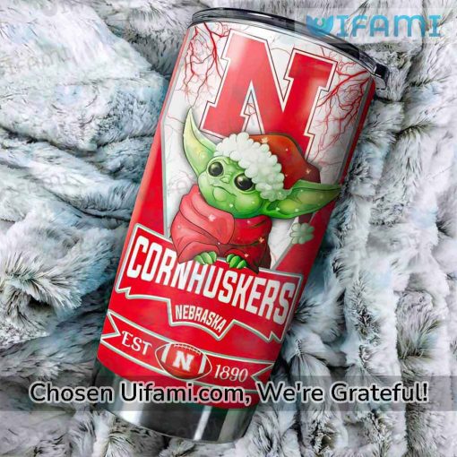 Huskers Tumbler Comfortable Baby Yoda Christmas Nebraska Cornhuskers Gift