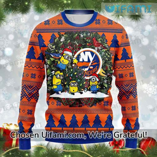 Islanders Christmas Sweater Terrific Minions NY Islanders Gift