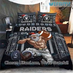 Las Vegas Raiders Bedding Irresistible Santa Claus Christmas Raiders Gift Ideas Best selling