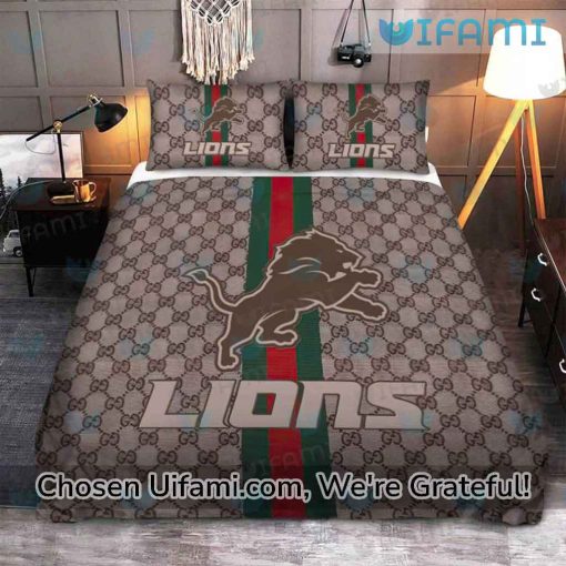 Lions Bedding Set Playful Gucci Detroit Lions Gift