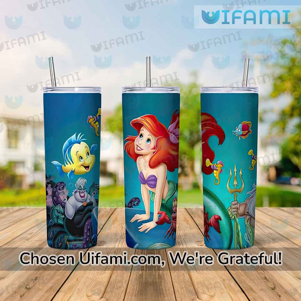 Ariel Tumbler With Straw Unique Little Mermaid Gift Ideas - Personalized  Gifts: Family, Sports, Occasions, Trending