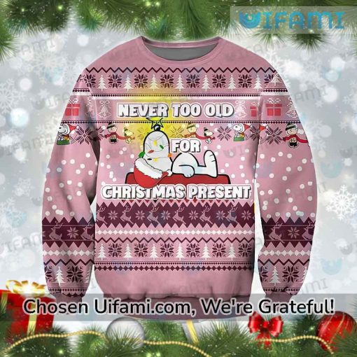 Mens Snoopy Christmas Sweater Surprising Never Too Old Gift