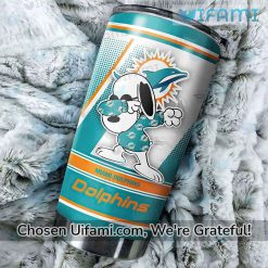 Miami Dolphins Glitter Tumbler Best-selling Snoopy Gifts For Miami Dolphins Fans
