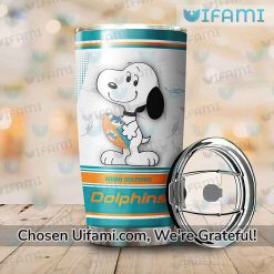 Miami Dolphins Glitter Tumbler Best selling Snoopy Gifts For Miami Dolphins Fans Latest Model