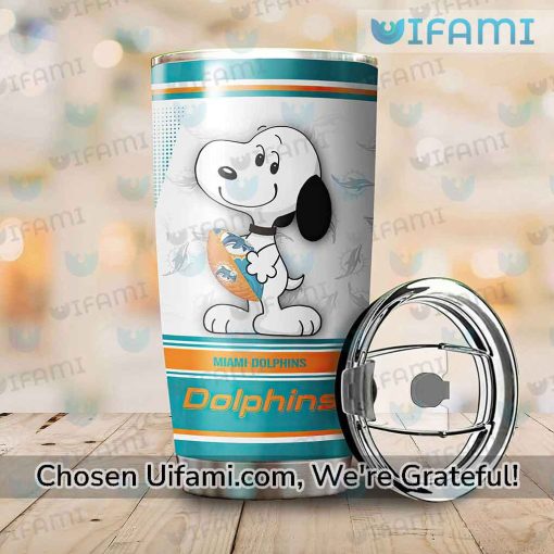 Miami Dolphins Glitter Tumbler Best-selling Snoopy Gifts For Miami Dolphins Fans