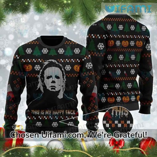 Michael Myers Halloween Sweater Jaw-dropping Happy Face Gift
