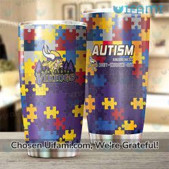 Minnesota Vikings Tumbler With Straw Wonderful Autism MN Vikings Gift