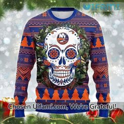 NY Islanders Ugly Christmas Sweater Rare Sugar Skull Gift