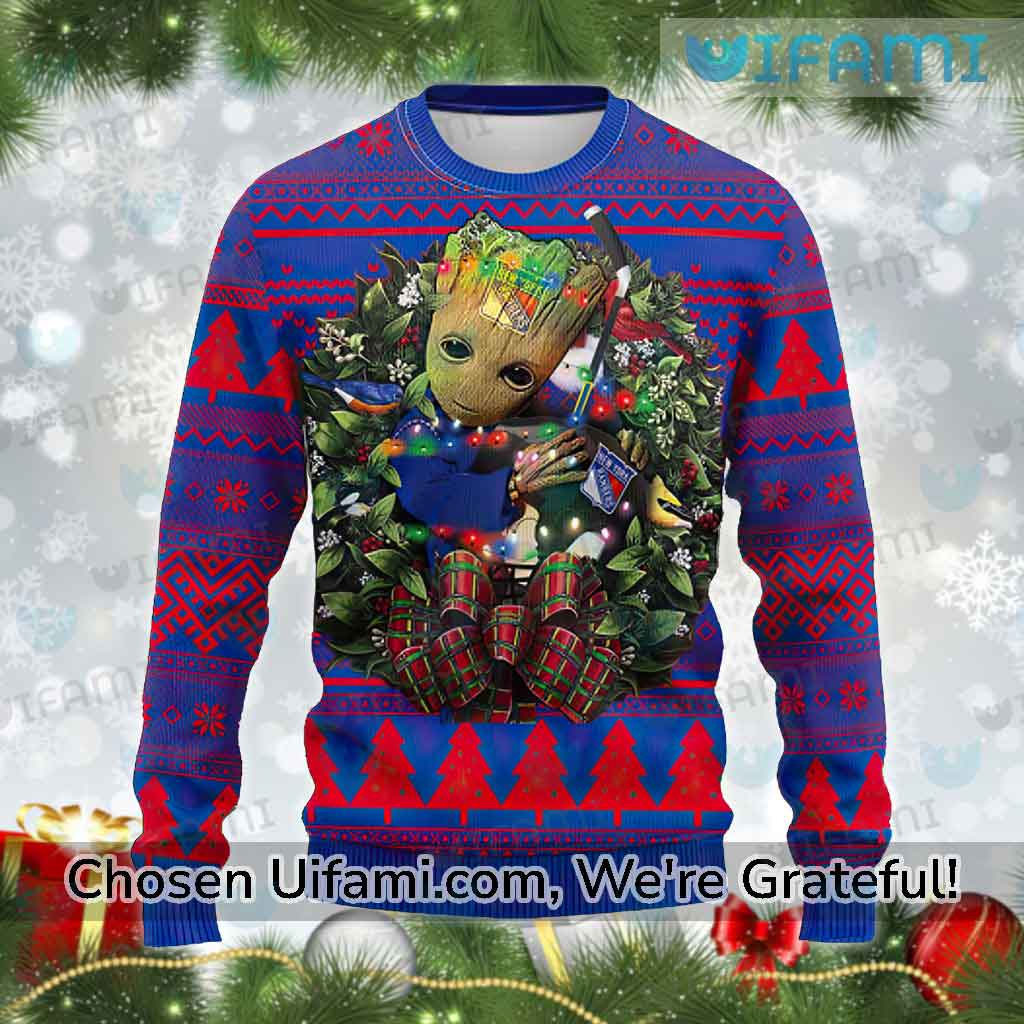 NY Rangers Christmas Sweater Alluring Baby Groot Gift
