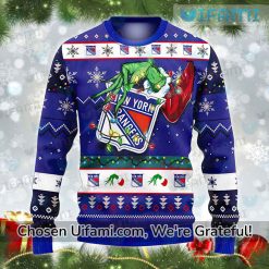 NY Rangers Ugly Christmas Sweater Attractive Grinch Gift Best selling