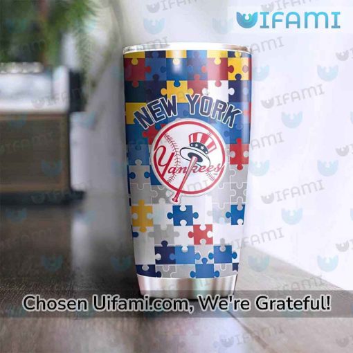 NY Yankees Stainless Steel Tumbler Affordable Autism Yankees Gift Ideas