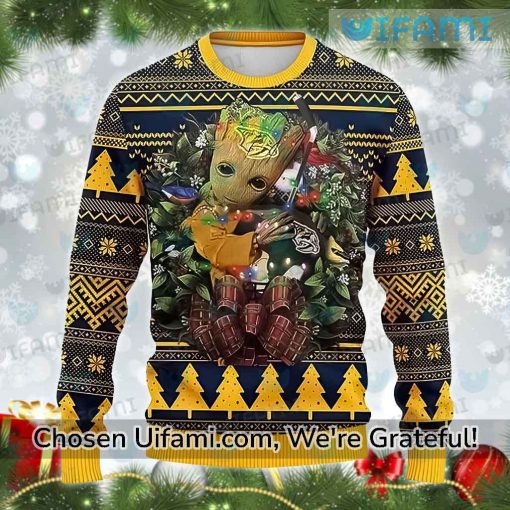 Nashville Predators Ugly Christmas Sweater Novelty Baby Groot Gift