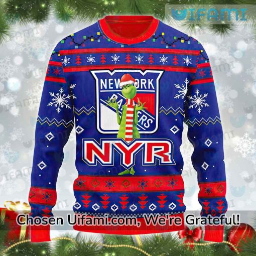 New York Rangers Ugly Christmas Sweater Selected Grinch Gift