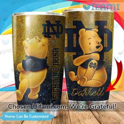Notre Dame Tumbler With Straw Custom Winnie The Pooh Notre Dame Football Gifts