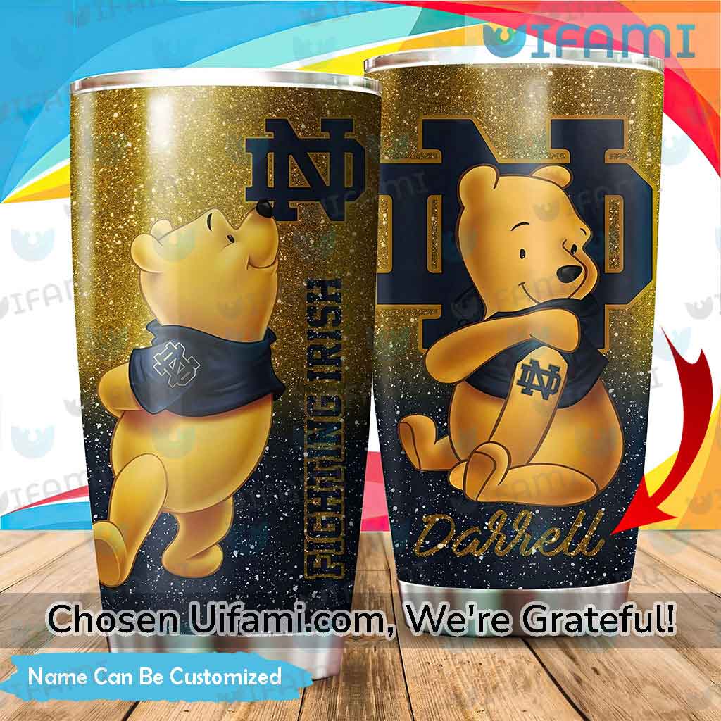 Notre Dame Tumbler With Straw Custom Winnie The Pooh Notre Dame ...