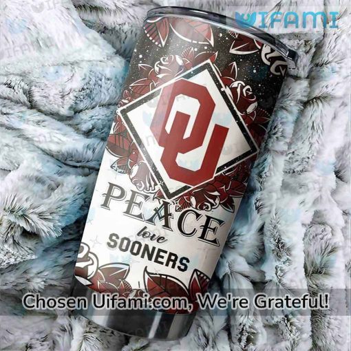 OU Insulated Tumbler Wonderful Peace Love Oklahoma Sooners Christmas Gift