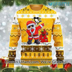 Penguins Hockey Sweater Colorful Santa Claus Gift