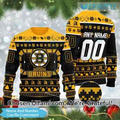Personalized Bruins Vintage Sweater Colorful Boston Bruins Gift