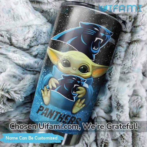 Personalized Carolina Panthers Tumbler Cup Superior Baby Yoda Panthers Gift