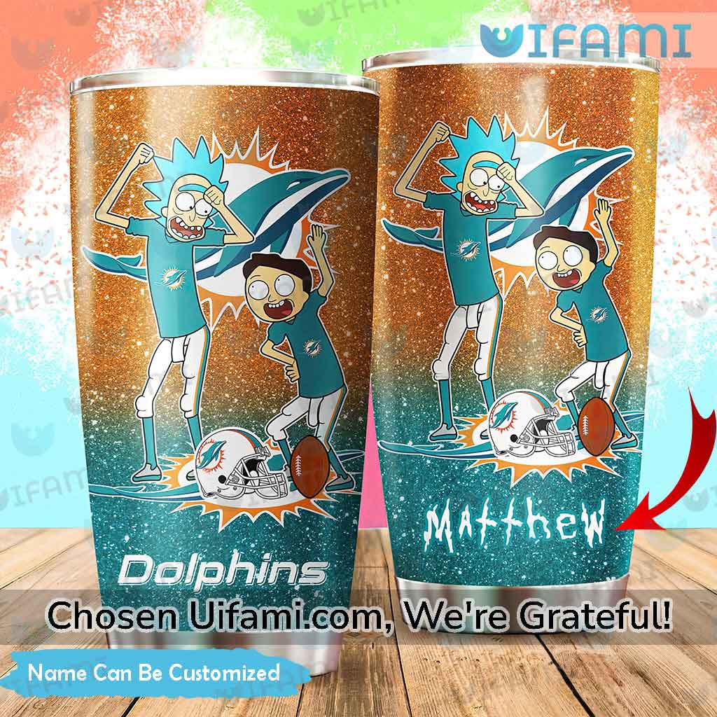 Personalized Dolphins Tumbler Rick And Morty Unique Miami Dolphins Gifts